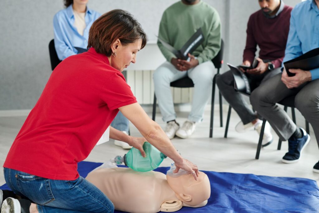 Health and safety and first aid training at work session